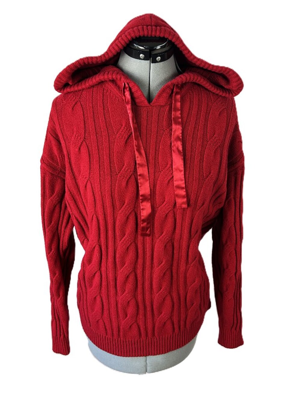 Torrid Sleep Cable Knit Hoodie Sweater Red 1 1x